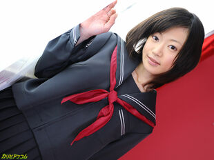 Chinese student Aoba Ito stretches her